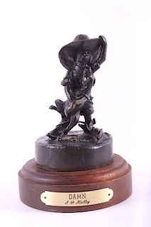 Bronze Sculpture by J.P. Kelley "Damn" 11/50