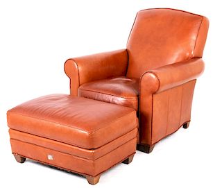 Edward H. Bohlin Leather Chair With Ottoman