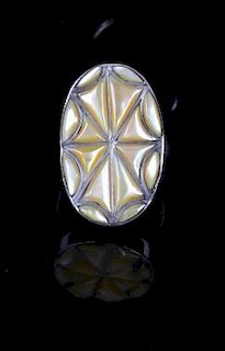 Navajo Sterling Silver and Mother of Pearl Ring
