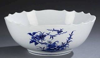 French blue & white porcelain large scalloped bowl
