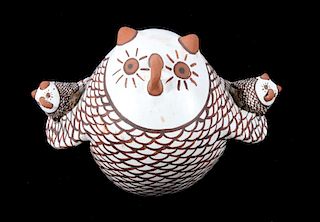 Zuni Polychrome Pottery Owl Figure Effigy c. 1900-