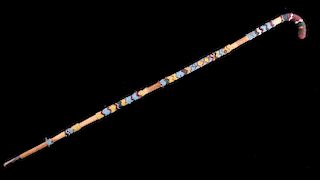 Sioux Fully Beaded Walking Cane c. 1800's