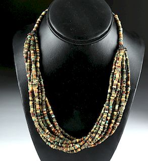 Egyptian Late Dynastic Stone & Faience Beaded Necklace