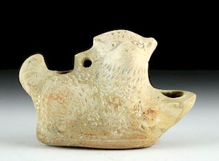Egyptian Alexandrian Pottery Oil Lamp - Sheep
