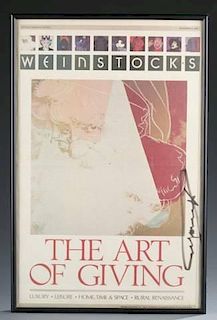 Weinstocks Christmas ad signed by Warhol.