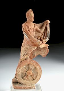 Greek Hellenistic Terracotta Fortuna on Chariot