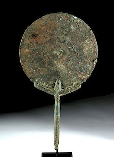 Early Roman Bronze Hand Mirror