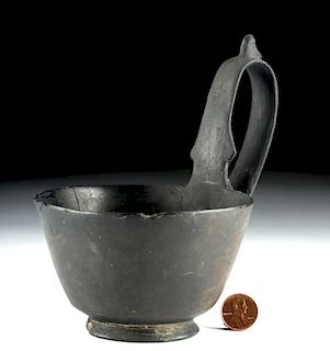 Etruscan Bucchero Pottery Kyathos w/ Handle