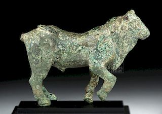 Detailed Roman Bronze Striding Bull Figurine