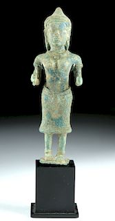 Cambodian Khmer Bronze Standing Goddess