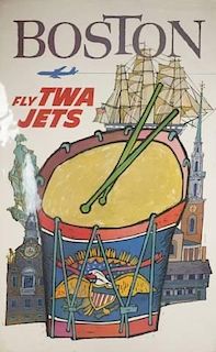 David Klein Poster of Boston for TWA.
