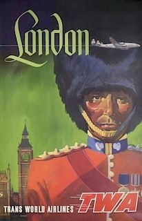 TWA Poster, London. c.1960.