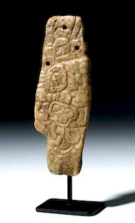 Large Mayan Jade Stone Plaque with Lord