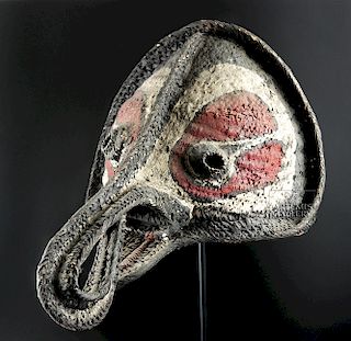 Huge 20th C. PNG Abelam Woven Ancestor Mask