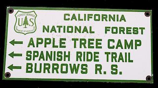 California National Forest Porcelain Enamel Sign