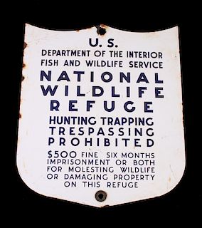 U.S. Fish & Wildlife Service Porcelain Enamel Sign