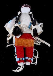 Native American Made Beaded Shawl Crow Indian Doll