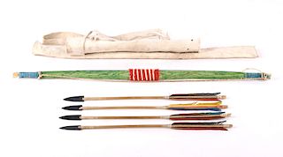 Sioux Indian Child's Bow & Arrow With Quiver 1950s