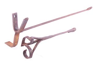 Two Antique Blacksmith Forged Branding Irons
