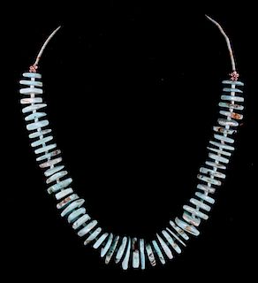 Native American Turquoise Discoidal Necklace