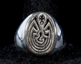 The Maze of Life Sterling silver and 14K Gold Ring