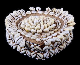African Ivory Coast Cowrie Shell Tribal Crown