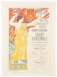 3 French lithographs, c.1900.