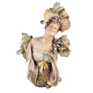 Turn Teplitz Art Nouveau Maiden Figural Bust