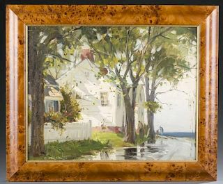 Landscape with house and trees, Paul Strisik.