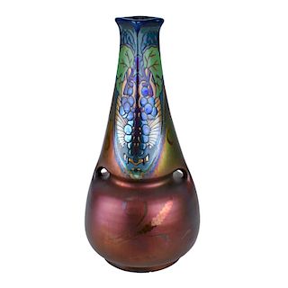 Montieres French Iridescent Art Pottery Vase