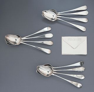 12 Scottish Sterling Silver Dessert Spoons