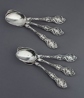 6 Unger Brothers Wave Sterling Teaspoons