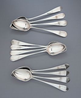 12 18th C. Scottish Sterling Silver Tablespoons