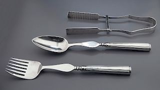 3 Pcs 18th/19th C Sterling Silver Serving Utensils