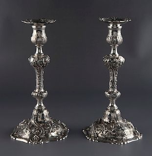 Pair of Marshall Field & Co. Sterling Candlesticks