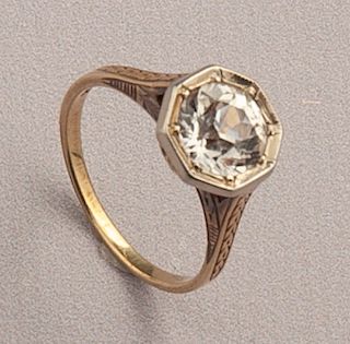14K Vintage White Sapphire Ring