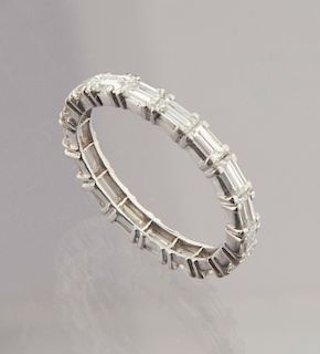 Platinum 1.5 CTW Baguette Diamond Band Ring