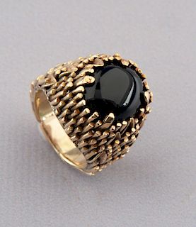 Modernist 18K Onyx Ring
