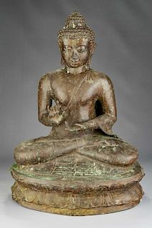 Large Bronze Seated Buddha