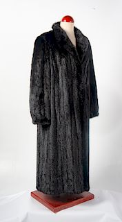 Black Full Length Mink Fur Coat