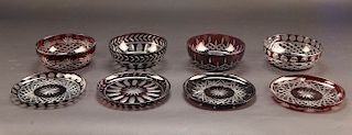 4 Sets Cut to Clear Finger Bowls & Underplates