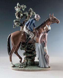 Lladro "Jockey & Lady" #5036 Porcelain Group
