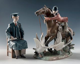 2 Lladro Porcelain Figurines Incl "The Race"