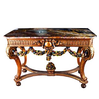 Italian Neoclassical Style Marble Top Console