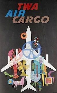 David Klein Poster for TWA  Air Cargo, c. 1960.