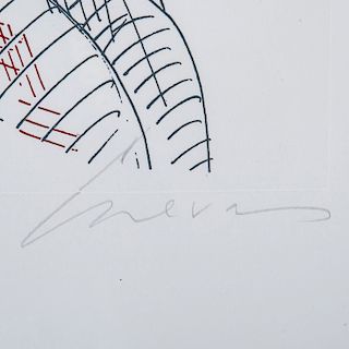 José Luis Cuevas. Autorretrato sentado. Grabado en acero, 90/100. Firmado a lápiz.