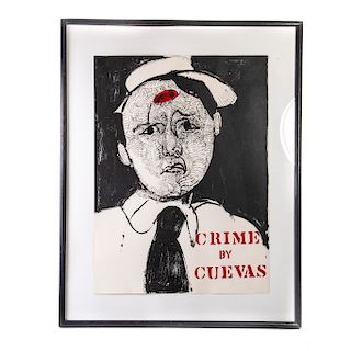 José Luis Cuevas (Ciudad de México, 1931 - 2017) Crime by Cuevas. Serigrafía, 45/100 Firmada y fechada 68 Enmarcada.