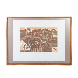 Gabriel Macotela (Guadalajara, Jalisco, 1954 - ) Sin título. Grabado, 2/40 Firmado y fechado 96. Enmarcado. 30 x 45 cm.