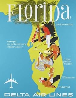 3 David Klein posters for Delta Air Lines.