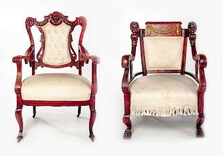 Two Edwardian Arm Chairs
